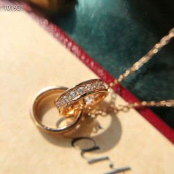 Cartier Love Two Rings Necklace with Diamond for Women