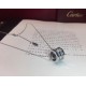 Cartier Octagon Screw Diamond Necklace Women White