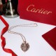 Cartier Panthere Diamond Necklace Women Rose Gold