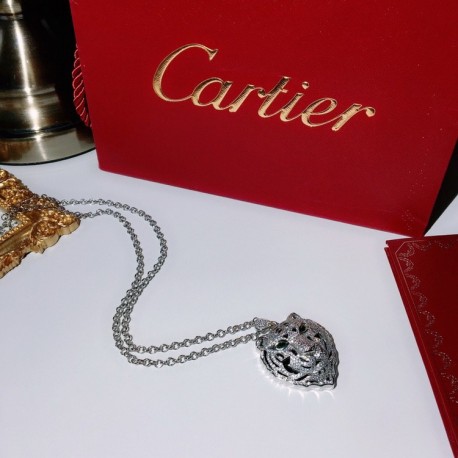 Cartier Panthere Diamond Necklace Women White