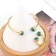Cartier Green Diamond Bracelet Ring Set for Women
