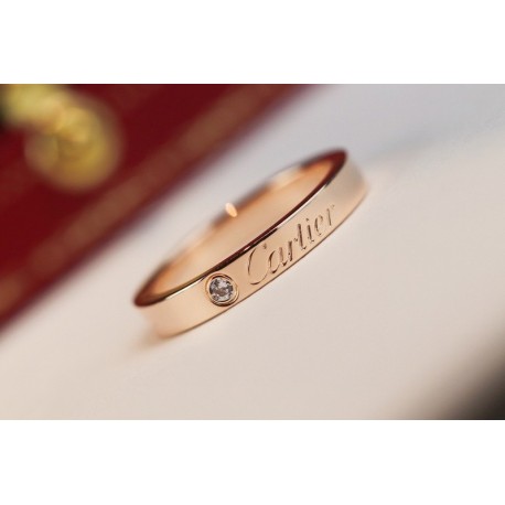 Cartier Logo C Ring with Diamond Rings Women Gold